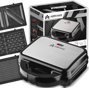 OPIEKACZ GOFROWNICA GRILL 3W1 OPIEKACZ TOSTER DO KANAPEK 1000W MOCNY - Gofrownice - miniaturka - grafika 1