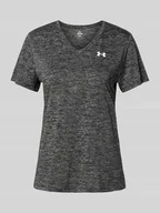 Koszulki i topy damskie - T-shirt z dekoltem w serek model ‘Tech’ - miniaturka - grafika 1