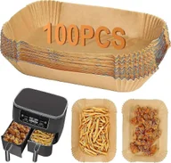 Akcesoria i części AGD - 100pcs Air Fryer Liners dla Ninja Dual, frytkownica powietrzna Af300uk Af400uk Akcesoria, jednorazowa frytkownica pergaminowa papierowa wkładka kwa... - miniaturka - grafika 1