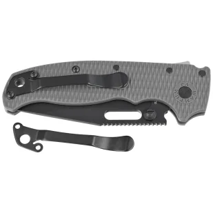 Nóż składany Demko AD20.5 Clip Point Grey Grivory, Black DLC D2 by Andrew Demko (205-D2-CP-DLC) - Noże - miniaturka - grafika 7