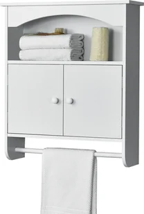 Szafka łazienkowa 61 x 53 x 15 cm z wieszakiem na ręczniki Szafka łazienkowa Szafka wisząca Szafka biała MDF [en.casa] - Ręczniki - miniaturka - grafika 1