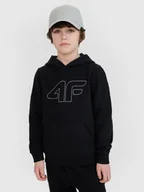 Bluzy dla chłopców - 4F Bluza dresowa nierozpinana z kapturem chłopięca - czarna 122 (6-7 lat) - miniaturka - grafika 1