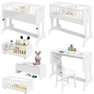 Łóżeczka i kojce - Łóżeczko dziecięce Dostawka Biurko Białe 6w1 Leto 90x40 - miniaturka - grafika 1