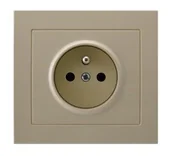 Gniazdka elektryczne - Ospel Kier Gniazdo Pojedyncze z uziemieniem 16A/250~, IP20 Beżowy - GP-1WZ/01 - miniaturka - grafika 1