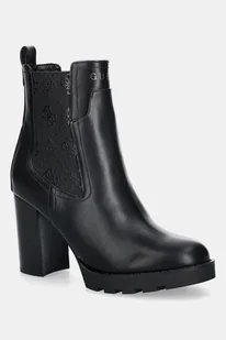 Guess sztyblety NEALLE damskie kolor czarny na słupku FLFNLL ELE10 - Botki damskie - miniaturka - grafika 1