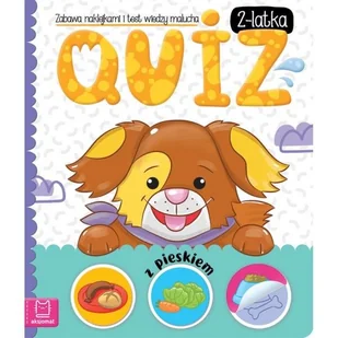 Aksjomat Quiz 2-latka z pieskiem Zabawa naklejkami i test wiedzy malucha - Pedagogika i dydaktyka - miniaturka - grafika 1