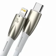 Kable USB - Baseus Glimmer Series kabel z szybkim ładowaniem USB-C - Lightning 480Mb/s PD 20W 2m biały - miniaturka - grafika 1