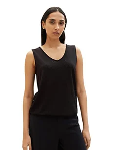TOM TAILOR Damski 1037427 Top, 14482-Deep Black, XS, 14482 – Deep Black, XS - Koszulki i topy damskie - miniaturka - grafika 1