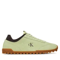 Sneakersy damskie - Sneakersy Calvin Klein Jeans Low Profile Runner Mg Sue YW0YW01898 Zielony - miniaturka - grafika 1