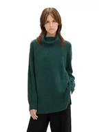 Swetry damskie - TOM TAILOR Denim Sweter damski, 10592 - Midnight Forest Green Mélange, XS - miniaturka - grafika 1