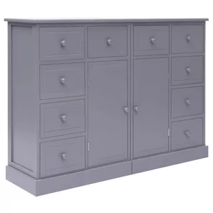 vidaXL vidaXL Komoda z 10 szufladami, szara, 113 x 30 x 79 cm, drewniana - Komody - miniaturka - grafika 1