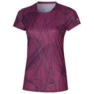 Koszulki i topy damskie - Mizuno Damska koszulka z grafiką bieganie, magenta Haze, L - miniaturka - grafika 1