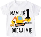 Koszulki dla chłopców - Koszulka na 1 urodziny dla chłopczyka z imieniem mam już 1 roczek - miniaturka - grafika 1
