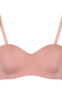 Hunkemöller Usztywniony biustonosz push-up bez ramiączek na fiszbinach Smooth Różowy - Biustonosze - miniaturka - grafika 1