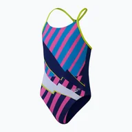 Stroje kąpielowe dla dziewczynek - Strój pływacki jednoczęściowy dziecięcy Speedo Placement Lane Line Back - miniaturka - grafika 1
