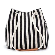 Torebki damskie - Damska torba na ramię mała średnia płócienna torba na ramię torba hobo codzienna torba do pracy, - Czarny2 - Medium - miniaturka - grafika 1