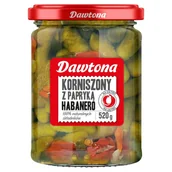 Pasztet i przetwory mięsne - Ogórki korniszony z papryką habanero 520g Dawtona - miniaturka - grafika 1