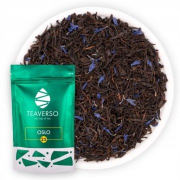 Herbata Czarna Liściasta Earl Grey Blue Z Bławatkiem Oslo Teaverso 100G