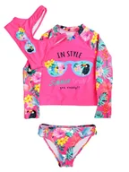 Moda i Uroda OUTLET - Kostium strój kąpielowy dziewczęcy trzyczęściowy z długim rękawem SUMMER 104-110 YOCLUB - miniaturka - grafika 1
