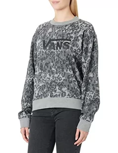 Vans Damska bluza Cheetah Clipper Crew, asfalt, XS, asfalt, XS - Bluzy damskie - miniaturka - grafika 1