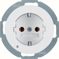 Gniazdka elektryczne - R.classic Berker Gniazdo SCHUKO z podświetleniem LED biały, połysk - miniaturka - grafika 1
