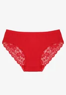 Majtki damskie - Czerwone Majtki Figi Zdobione Koronką Venissella - miniaturka - grafika 1