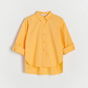 Reserved - Koszula z kołnierzykiem - jasnopomarańczowy - Bluzki dla dziewczynek - miniaturka - grafika 1