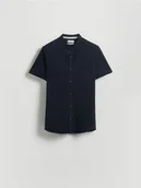 Koszule męskie - Reserved - Koszula super slim fit ze stójką - granatowy - miniaturka - grafika 1