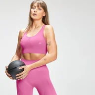Biustonosze - Damski sportowy stanik bezszwowy z kolekcji Tempo MP – różowy - XXS - miniaturka - grafika 1