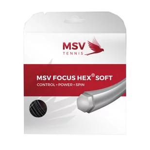 Naciąg do rakiety tenisowej MSV Focus Hex Soft czarny set 12 m. - - Tenis ziemny - miniaturka - grafika 1