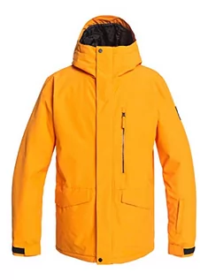 Kurtki męskie - Quiksilver Męska kurtka zimowa Mission Solid – kurtka przeciwśniegowa dla mężczyzn pomarańczowa pomarańczowy (Flame Orange) XXL - grafika 1