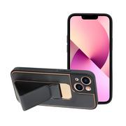 Etui i futerały do telefonów - OEM Futerał Leather Case Kickstand Do Iphone 13 Mini Czarny - miniaturka - grafika 1