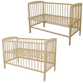 Łóżeczka i kojce - 2w1 Łóżeczko dostawne Andrzej Sosna 120x60(67) lakierowane wysoka jakość - miniaturka - grafika 1