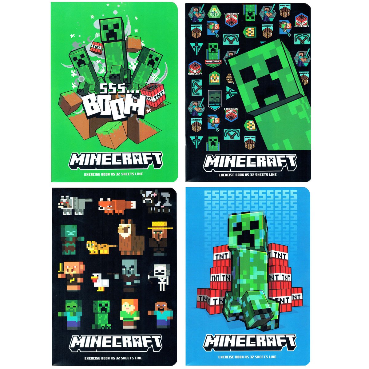 4 x zeszyt A5 32 kartki w linię Minecraft, Astra, KAŻDY INNY