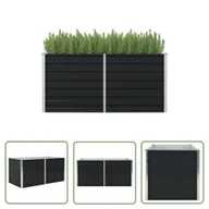 Donice - The Living Store Donica do podniesionej grządki - antracytowa - 160x80x77 cm - stal - Skrzynia Do Podniesionej Grządki - miniaturka - grafika 1