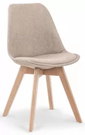 Krzesła - Krzesło ELIOR Nives, drewniano-beżowe, 54x48x83 cm, 1 szt. - miniaturka - grafika 1