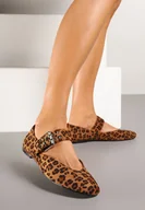 Baleriny - Panterkowe Balerinki z Paskiem Zapinanym na Dużą Klamrę Tastia - miniaturka - grafika 1