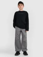 Spodnie i spodenki dla chłopców - 4F Spodnie dresowe joggery chłopięce - szare 164 (13-14 lat) - miniaturka - grafika 1