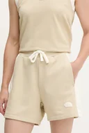 Spodnie sportowe damskie - The North Face szorty Terry Relaxed damskie kolor beżowy gładkie high waist NF0A8C273X41 - miniaturka - grafika 1