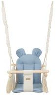 Leżaczki i huśtawki - Bawełniana huśtawka domowa dla dziecka (ecru/beż, jasnoniebieski) - miniaturka - grafika 1
