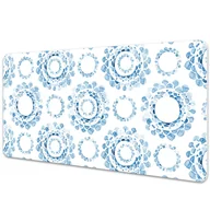 Podkładki na biurko - Ochronna mata na biurko Niebieskie koła 90x45 cm - miniaturka - grafika 1