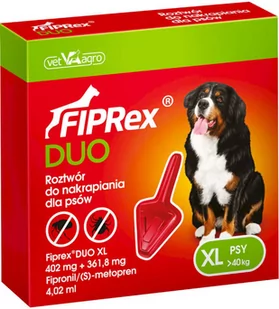 Fiprex DUO Spot-on dla psów - XL: >40 kg (2 pipety x 4,02 ml) - Artykuły przeciw pasożytom - miniaturka - grafika 1