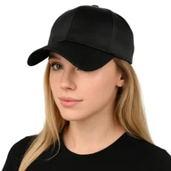 Czapki i chusty sportowe męskie - Czapka z daszkiem bejsbolówka SATYNOWA czarna - miniaturka - grafika 1