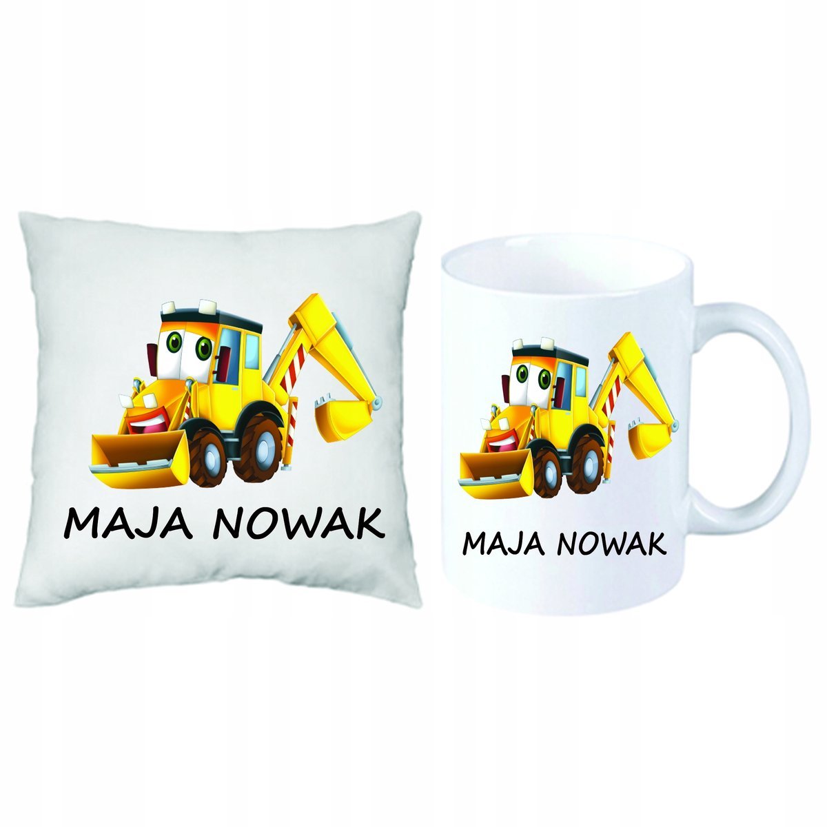 Traktor Zestaw Do Przedszkola Poduszka Kubek +Imię
