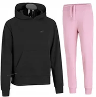 Spodnie sportowe damskie - 4F OCIEPLANY DAMSKI DRES BAWEĹNA KOMPLET BLUZA SPODNIE / rozm XL - miniaturka - grafika 1
