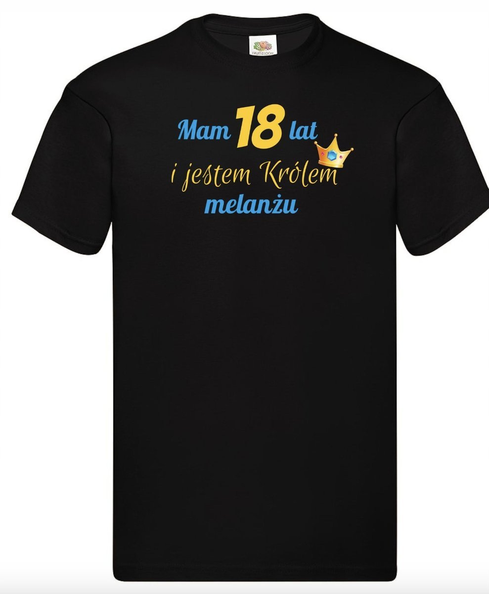 KOSZULKA Z NADRUKIEM MĘSKA ŚMIESZNA T-SHIRT 18-tka 18 urodziny r. L 2