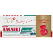 Pasty do zębów - Lacalut Sensitive Plus, pasta do zębów, 75 ml + nić dentystyczna gratis - miniaturka - grafika 1