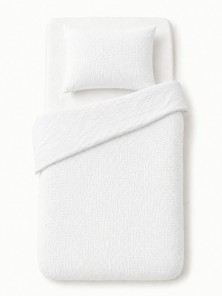 Pościel muślinowa dziecięca 100x135 biała - Muslin Kids