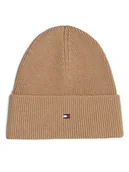 Czapki damskie - Tommy Hilfiger Czapka Essential AW0AW16637 Beżowy - miniaturka - grafika 1