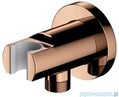 Baterie umywalkowe - Omnires przyłącze kątowe mosiężne z uchwytem na słuchawkę miedź 8873CP | - miniaturka - grafika 1